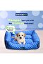 Makaron Series Rectangle Pet Bed Medium - 70x60x22cm - Soft Washable Fabric, Reversible Cushion, Non-Slip Base - Ideal for Cats & Medium Dogs - 3
