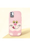 Samsung Galaxy A51 Compatible Case Camera Protective Pink Silicone Couple Phone Case with Cute Pattern