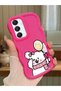 Samsung Galaxy A16 Compatible Case Camera Protector Red Silicone Couple Phone Case Cat Pattern