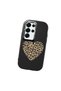Samsung Galaxy S25 Ultra Compatible Case with Camera Protector Black Silicone Couple Phone Case with Heart Pattern - 3