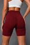 Women's Tile High Waist Gathering Flexible Short Leggings - 5