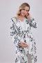Ecru Lace Design Strappy Cotton Maternity Pajama Set with 3-Piece Pajamas - 7