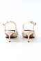 Genuine Leather Beige Women's Shoes with Back Strap and Heel - Z8583 - 4