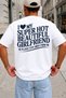 Unisex Oversize I Love My Girlfriend T-Shirt 100% Organic Cotton Crew Neck Comfortable Fit Casual T-Shirt