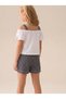 Girl's Combed Cotton 2-Piece Set with Pre-Printed Boat Neck T-Shirt and Polka Dot Shorts Black - 2