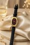 Morv Women's Gold Oval Case Burgundy Dial Black Leather Band Vintage Minimalist Quartz Wristwatch – Old Money Elegance, Sophisticated Luxury Design 2026 - 2