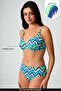Welle Patterned Gathering Bikini Set Turquoise - 2