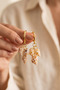 Seashell Model Gold Color Earrings - 2