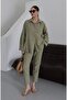 Khaki 100% Linen Shirt Trousers Set - 0254 - 4