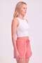 Women's Coral Shorts with Striped Front Pockets - 2