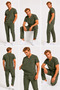 Lycra Scrubs Medical Uniform, Nurse Doctor Hospital Uniform, Men and Women, Healthcare Staff Uniforms, Navy Blue, Purple, Beige, Gray, Burgundy, Coffee, Orange, Blue, Mint, Sage Green, Green, Khaki - 5