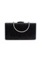 Women's Black Waterway Thin Heeled Pointed Toe Closed Back Stylish Evening Dress Stiletto and Bag Combination - 7
