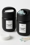 Glass Body Covered Cotton Swab Organizer Cotton Swab Box Makeup Cotton Storage Container Bathroom Organizer Black 1 Piece
