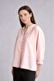 Ruffle Detailed V-Neck Long Sleeve Light Pink Shirt G8959Ax26Au - 3