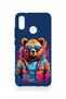 Huawei P20 Lite Compatible Bear Patterned Silicone Case with Glasses - 3