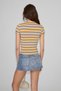 Hopewell women's crew neck knitted slim fit parliament blue striped t-shirt - 5