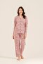 Women's Flowers Patterned Pink Shirt Pajama Set Ar3761-S-V1 - 3