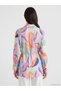 Trendlucky Women's Patterned Shirt Tunic with Belt in Contrast Color - 4