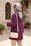 Modal Tunic with Side Cross Ties and Buckle - Plum - 5