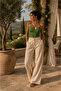 Women's Cross-Strapped Drop-Cut Ribbed Crop Top Blouse - 3