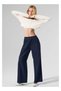 Women High Waist Wide Leg Casual Pants, Stitched Elastic Waistband Loose Fit Trousers - 5