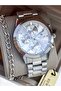 Functions Active, Silver Steel Cord in Stylish Box, White Dial, Men's Wristwatch with Calendar + Chain Bracelet - 4