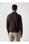 Lcwaikiki Classic Brown High Collar Men's Knitwear Cardigan - 3