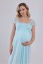 New Season Turquoise Lace Summer Special Design 100% Cotton Maternity Nightgown - 4