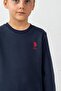 Boy's Printed Navy Blue Long Sleeve Tracksuit Set Us2606-C-V1 - 2