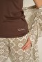 Women's Brown Embroidered Dressing Gown Set Pc9277-S-V1 - 5