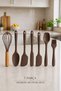 Arel Silicone Kitchen Set 6 Pieces Heat Resistant Spatula Spoon Brush Set + Whisk Gift - Brown