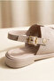 Premium Suede Look Gold Buckle Casual Summer Back-Strap Sandals - 5