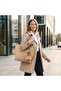 Large Leather Commuter Tote Bag with Mini Chain Pouch, Spacious Laptop Shoulder Bag for Work Office Daily Travel, Women Elegant Black Handbag - 2