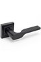 Black Steel Door Handle with Square Badge - Single Right-Handed Handle (Metal Product!) !!)