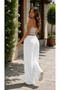 Women's Elastic Waist Lace-Up Wide-Leg Tan Ayrobin Pants - Summer Sweat-Proof Fabric - m / L / XL / 2XL - 2