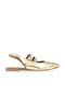 Yellow Shiny Leather Women's Flat Sandals