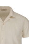 Ecru Regular Fit Apaş Collar Shirt - 2