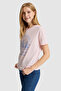 Women's Light Pink Crew Neck T-Shirt 50326031-Vr078 - 3