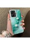 Poco C65 Compatible Silicone Edge Hard Back Case Couple Phone Case with Floral Pattern - 3