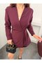 Women's Double-Breasted Collar Waist-Tied Long Sleeve Shirt - 6