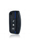 Silicone Patterned Key Case Cover for Ford Fiesta Focus Courier Cmax Mondeo Kuga Galaxy Falcon Ecosport Tourneo (1 - Piece Blue) - 3