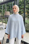 Shawl Detailed Tunic Y0151 - Baby Blue - 3