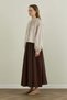 Ribbed Shoulder Shirt over Skirt