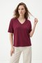 Burgundy V-Neck Short Sleeve T-Shirt 8553A - 2