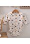 7 Pieces 100% Cotton Ribbed Combed Fabric Bear Printed Newborn Hospital Release Set - 3