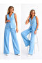 Monarch Elegance Gold Button Detailed Vest & Wide-Leg Pants Set - 6