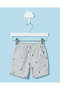 Infant Boys Blue Printed Twill Shorts