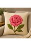 Set of 2 Decorative Throw Pillow Covers – Digital Print Rose Pattern Embroidery-Look Design - 2