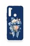 Redmi Note 8 Compatible Blue Ribbon Flower Pattern Silicone Case - 2