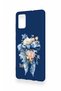 Samsung-A71 Compatible Blue Ribbon Flower Pattern Silicone Case - 4
